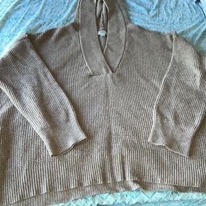 American Eagle Women’s Tan Sweater with Hood